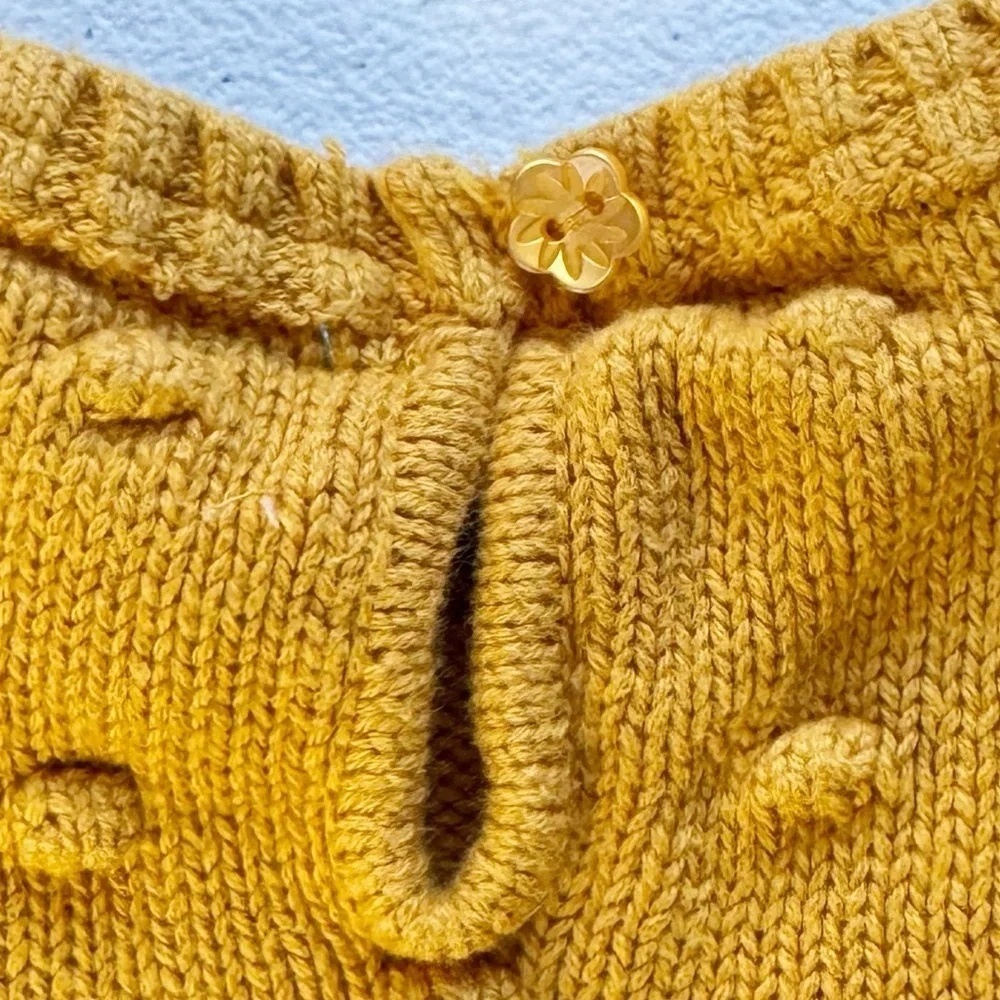 Cupcakes and Cashmere Mustard and Green Floral Lined Sweater Dress 0-3 Months